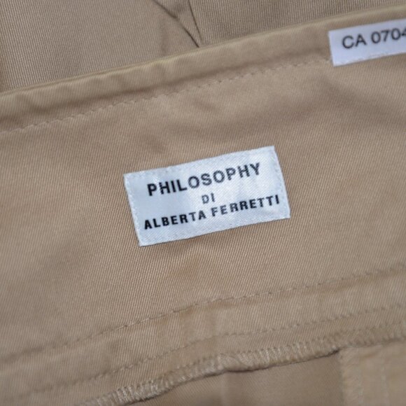 Philosophy Di Alberta Ferretti Khaki Skirt Sz 4 - Picture 4 of 8